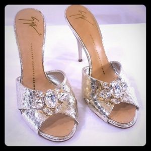 Giuseppe Zanotti Crystal Metallic Sandals